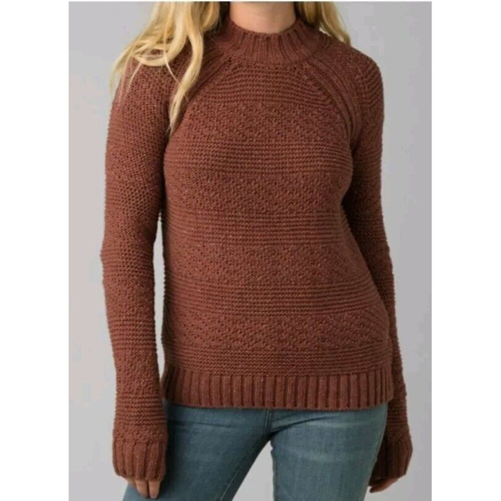 prAna Women's Nemma Mid Weight Mock Neck Organic Cotton Sweater Sz XL NWT